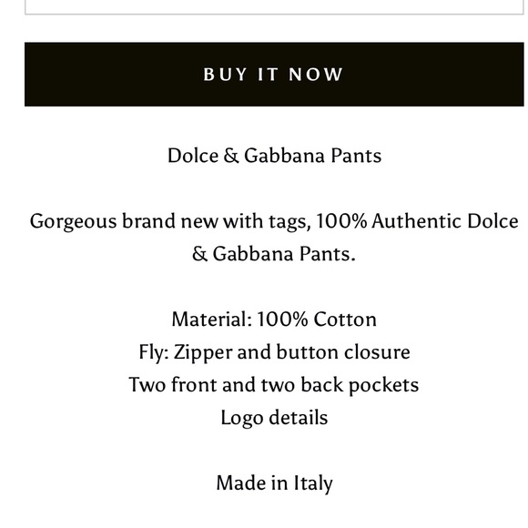 HP 5/10 Authentic Dolce &Cabanna Colduroy Jeans:35 - Picture 4 of 8